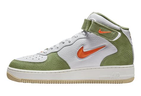 nike air force 1 mid olijf groen|oil green orange air force 1.